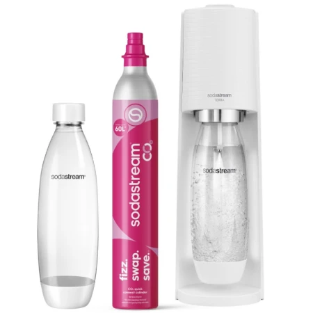 Saturator do wody gazowanej SodaStream Terra - Biały zestaw startowy