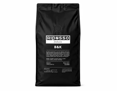 Riposso Exclusive B&amp;K 1kg 100% ARABICA - ŚWIEŻO PALONA