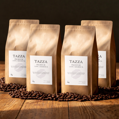 Przejdź do produktu Zestaw: 4x TAZZA - PREMIUM 100% arabica - kawa ziarnista 1kg
