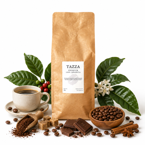 Przejdź do produktu TAZZA - PREMIUM 100% arabica - kawa ziarnista 1kg