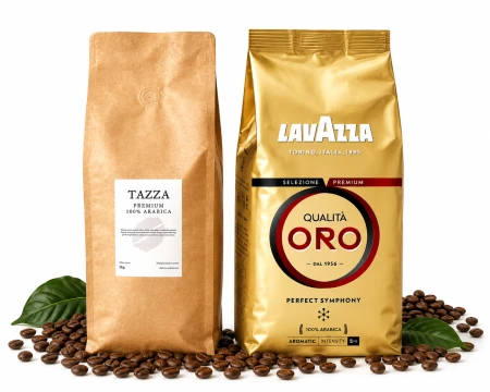 Zestaw: Lavazza Qualita Oro 1kg + TAZZA Premium 100% arabica 1kg