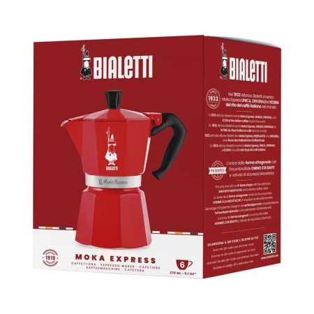 Kawiarka Bialetti Moka Express Nutcracker 6tz - Czerwona