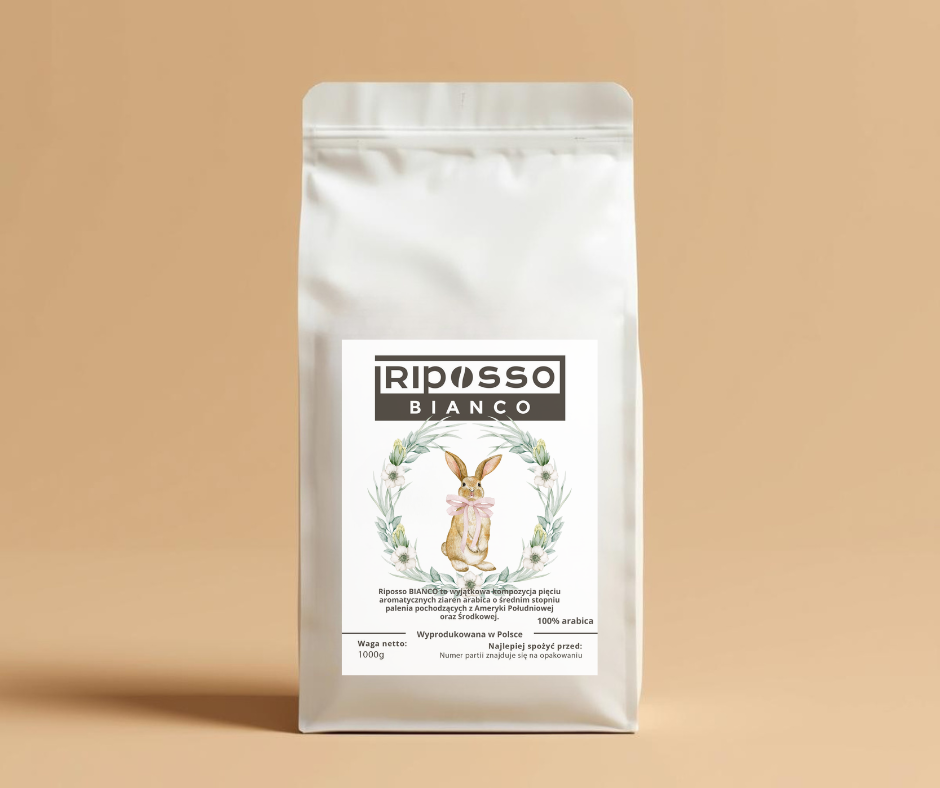 Riposso Bianco 1kg 100% ARABICA Kawa ziarnista Edycja Wielkanoc