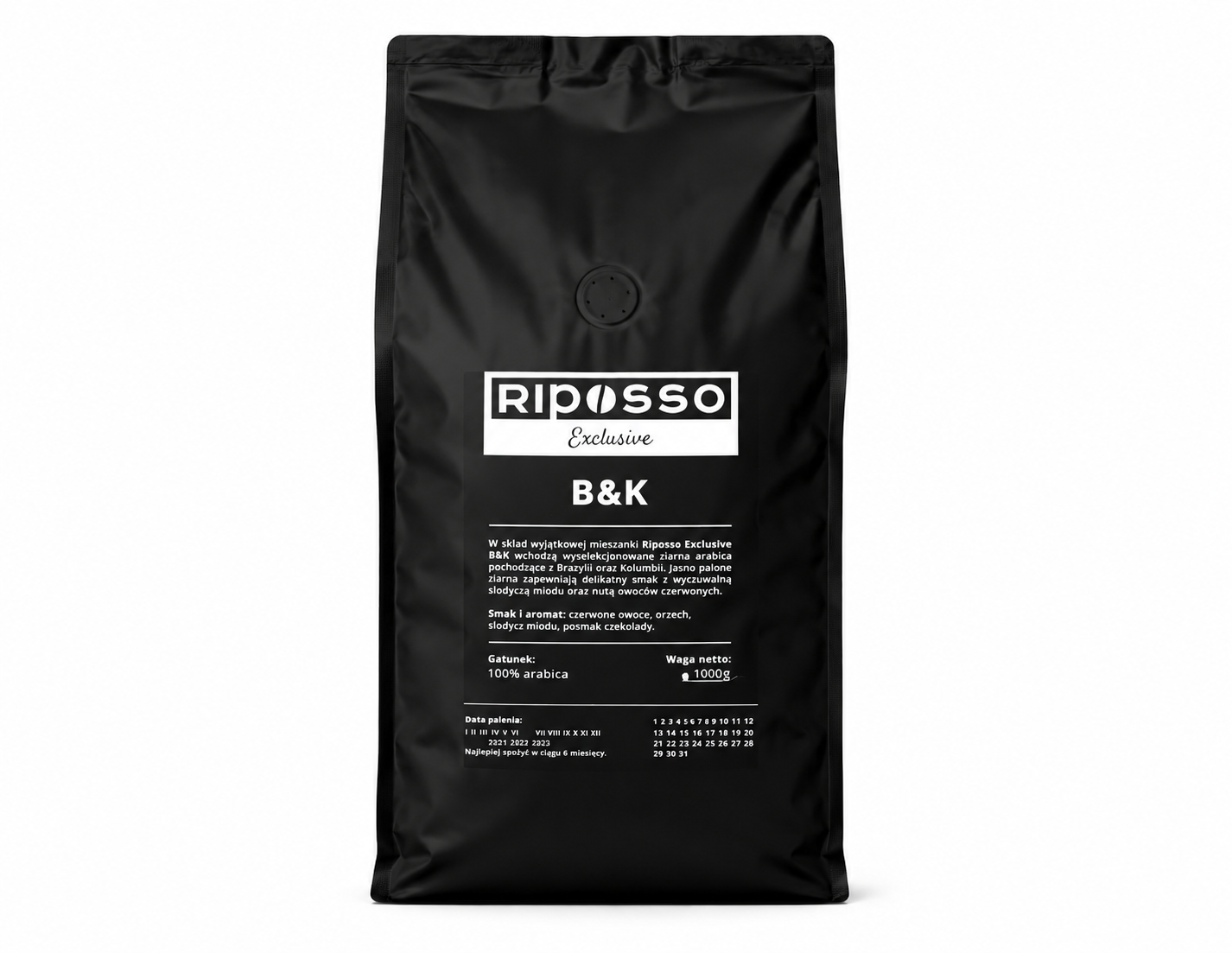 Riposso Exclusive B&amp;K 1kg 100% ARABICA - ŚWIEŻO PALONA